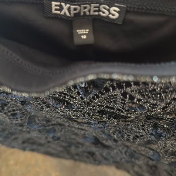 Express Black Embellished Pencil Skirt - Picture 3 of 6